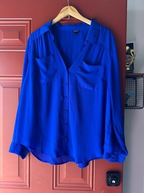 torrid Cobalt Blue Button-Down Blouse